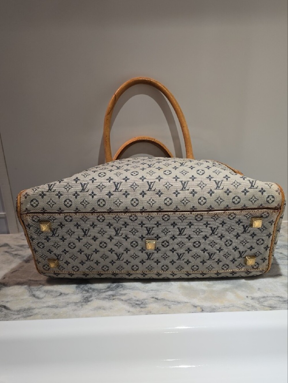 Louis Vuitton Mini Lin Marie Satchel with Tan Leather Trim - Picture 9 of 16